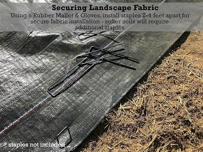 Sandbaggy 4 ft Wide Landscape Fabric | Weed Mat, Ground Cover, Garden | Industrial Grade Fabric | 135 Lbs of Tensile Strength | UV Protected | Approved by DOT (1 Roll - 4 ft x 300 ft)