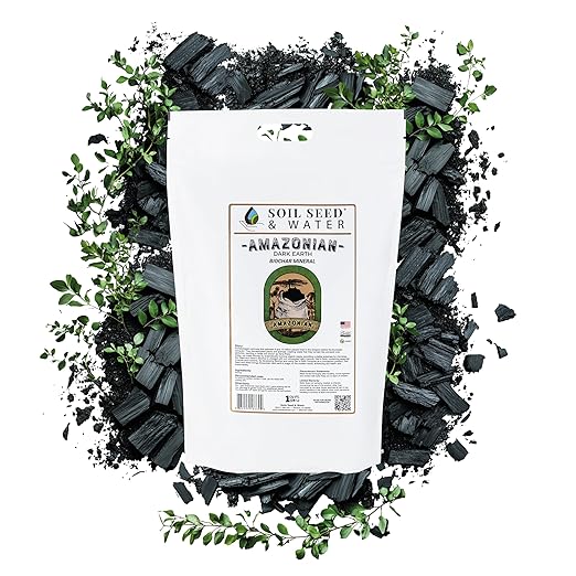 Soil Seed & Water Amazonian Dark Earth Organic Soil Amendment with Biochar & Minerals – Natural Fertilizer for Plants, Vegetables & Lawns - OMRI Listed Organic Fertilizer