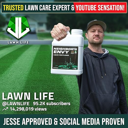 PetraMax Neighbor’s Envy Grass Fertilizer for Lawn & Garden, 4 Gallon Covers up to 64,000 sq.ft. 7-in-1 Liquid Lawn Fertilizer Concentrate for Deep Green Turf - Includes Nitrogen/Iron/Humic/Sea Kelp