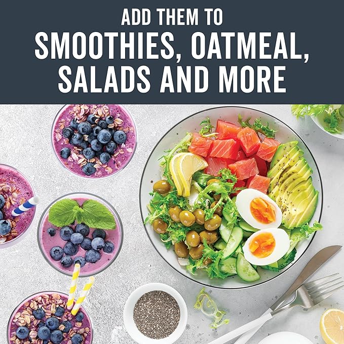 Viva Naturals Organic Chia Seeds, 1 lb, 16 Oz – Plant-Based Omega-3 and Vegan Protein, Gluten Free & Non-GMO, Perfect for Smoothies, Salads & Chia Pudding