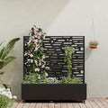 Casaphoria Metal Raised Garden Bed with Trellis and Wheels, 47"x47"x16" Planter Box for Climbing Plants, Vegetables & Vines, Features Drainage Holes and Privacy Screen (Black-Gerald)