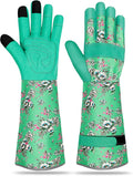 Long Gardening Gloves for Women Thorn Proof Leather Garden Gloves Breathable Working Gloves for Women Yard Outdoor