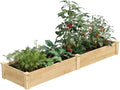 Greenes Fence Classic Cedar Raised Garden Bed, 2' x 8' x 10.5" (1/2" Thick) - Made in USA with North American Cedar