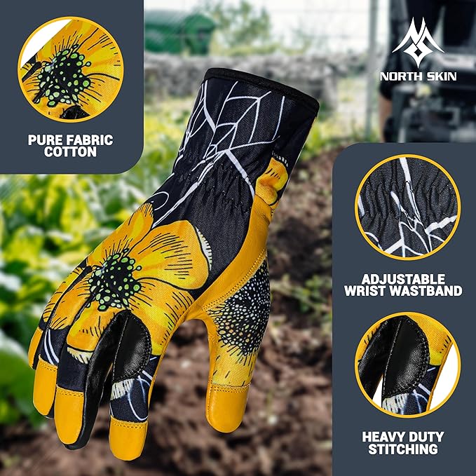 Thorn-Proof Gardening Working Gloves with Touch Screen Support, Long-Sleeve Pruning Gloves for Garden, Mechanics