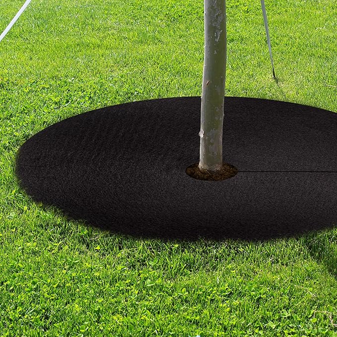 16.5 Inch Non-Woven Tree Mulch Ring-10 Pack, Weed Barrier Mat,Degradable Tree Mulch Used to inhibit Weed Growth and Landscape Weed Control Plant Root Protection