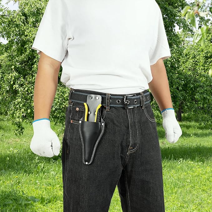 Garden Pruner Sheath,Pruner Tool Holster,Premium Genuine Leather Pruner Holster Protective Case for Garden Pruning Snips and Clippers
