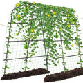 Tall Garden Arch Trellis for Climbing Plants Outdoor, 7.2 ft Walkway Trellis, Heavy Metal Archway Arbor Tunnel Large Trellis for Vegetables Fruits Flower Plant Cucumber Trellis for Garden Raised Bed