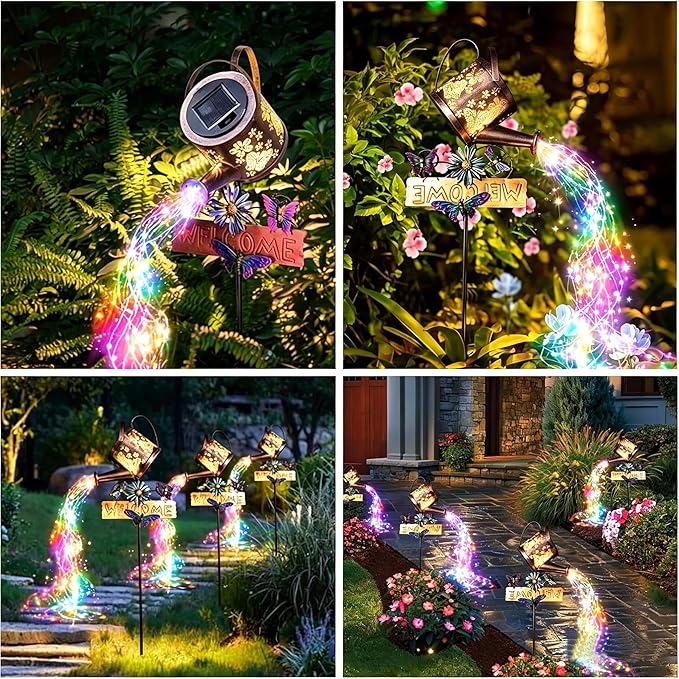 Solar Watering Can Light - Solar Lights Yard Decorations Outdoor,Garden Decor Lights for Yard,IP65 Waterproof Hanging Lantern Lights,Outside Garden Flower Bed Decor Light for Moms Birthday