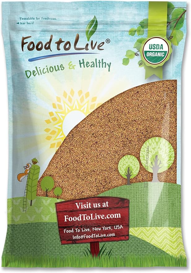 Food to Live - Organic Alfalfa Seeds for Sprouting, 10 Pounds Non-GMO, Edible Seeds, Pure, Vegan, Kosher. Rich in Vitamin K, Vitamin C. High Germitation Rate. Grow Sprouts, and Microgreens for Salads