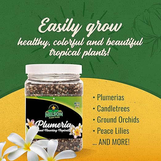 Nelson Plumeria Plant and All Flowering Tropicals Food Ferns Orchids Lilys In Ground Container Patio Grown Granular Fertilizer NutriStar 5-30-5 (2 lb)