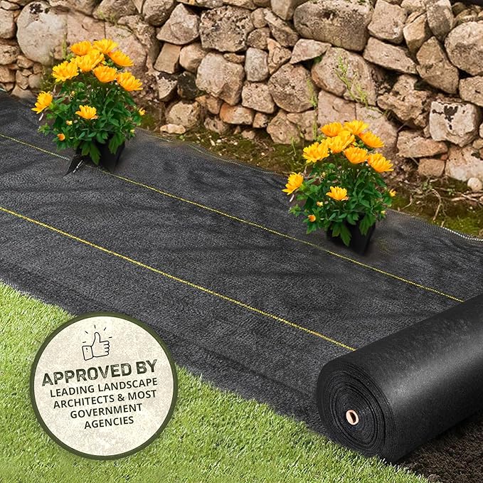 Dewitt Pro-5 Weed Barrier Fabric 5 oz, 3 x 250 Feet – Heavy-Duty Woven Landscape Ground Cover Mat for Raised Garden Bed, Greenhouse Gardening, Outdoor Landscaping, and Commercial Planting