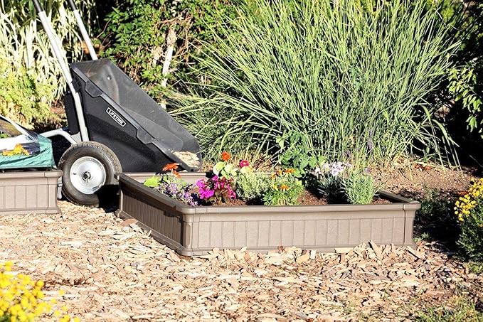 LIFETIME 60069 Raised Garden Bed Kit, 4 x 4', Brown