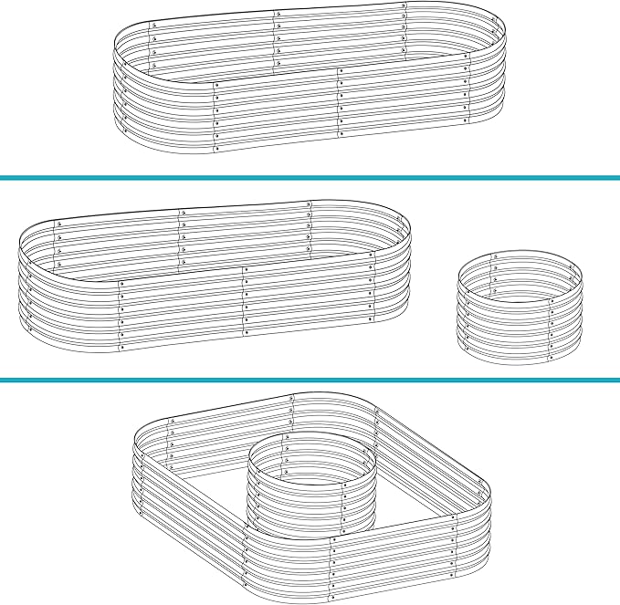 Sunnydaze 62.5-Inch Oval Raised Garden Bed Outdoor - Modular Raised Garden Bed with Rubber Edge Trim - Dark Gray