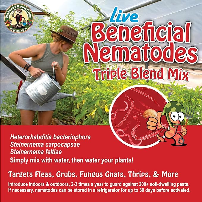 Live Beneficial Nematodes Hb+Sc+Sf - Kills Over 200 Different Species of Soil Dwelling and Wood Boring Insects. (5 Million_Nematodes)