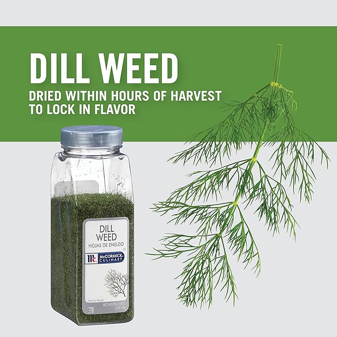 McCormick Culinary Dill Weed, 5 oz - One 5 Ounce Container of Dried Dill Weed Seasoning For Back of House Use, Best in Stuffings, Dips, Soups, Seafood and More