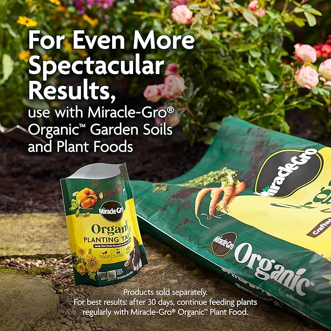 Miracle-Gro Organic Planting Tablets - for Transplants and Starter Plants, Formulated with Calcium, Plant Fertilizer, Boosts Early Rooting, OMRI Listed, 20 Tablets