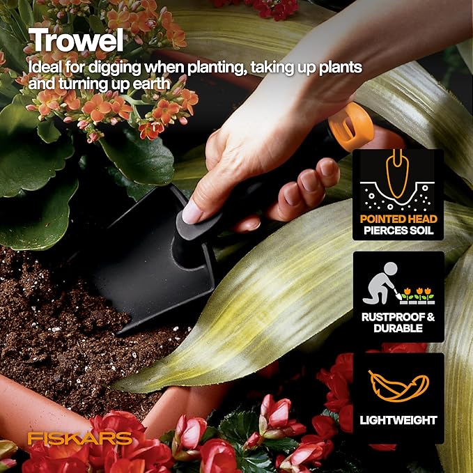 Fiskars Hand Trowel - Fiber Composite Gardening Hand Tool with Hang Hole - Lawn and Yard Tools