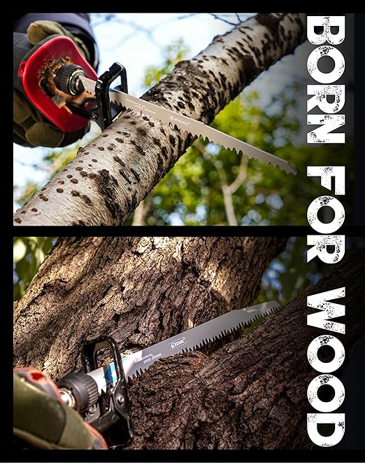 EZARC 12 Pieces Wood Pruning Reciprocating Saw Blade Set, Saw Blades for Tree Pruning, Wet Wood Cutting with Organizer Box, Durable & Sharp