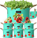7 Pack 30 Gallon Grow Bags Heavy Duty 180G Thickened PE Plant Pots with 8 Breathable Holes Design