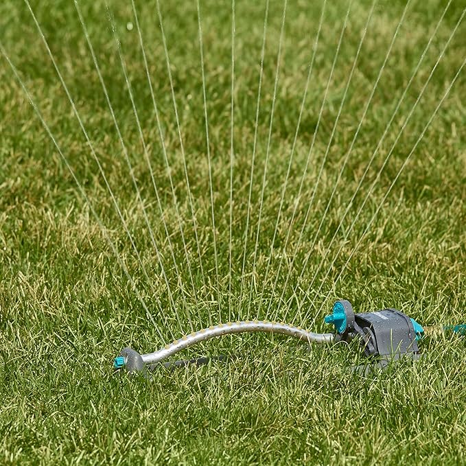 Gilmour Adjustable Rectangular Lawn Sprinkler, Water Sprinkler for Large Area Coverage, Hose Sprinkler for Lawn and Garden, Gray