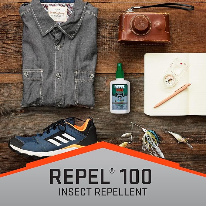Repel 100 Insect Repellent, 4 Ounces, With DEET, 10-Hour Protection Long-Lasting Insect Repellent Pump Spray Repels Mosquitoes, Ticks, Gnats, Biting Flies, Chiggers And Fleas, 6 Pack