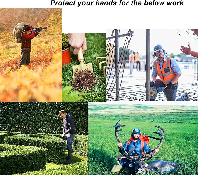 OZERO Leather Work Gloves: Mens Deerskin Gloves Soft Breathable Abrasion Resistant Gardening Firewood Glove - for Driving Riding Yardwork Ranch Farm Hunting Garage DIY for Men & Women (Gold,S)