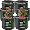 5 Gallon Grow Bags 6 Pack,Fabric Pots 5 Gallon for Healthy Plant Growth - Durable and Reusable Garden Bags to Grow Vegetables,Fruits,and Flowers