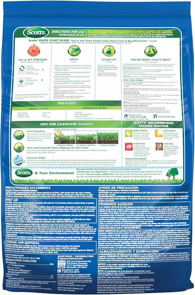 Scotts Turf Builder Halts Crabgrass Preventer with Lawn Food - Pre-Emergent Weed Killer, Lawn Fertilizer, 5,000 sq. ft., 13.35 lbs. (2-Pack)