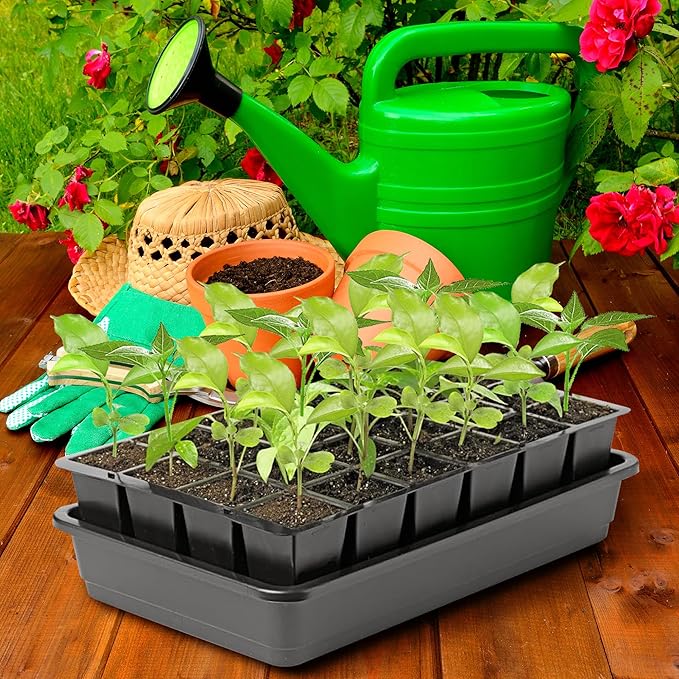 EBaokuup 8 Pcs 24-Cell Replacement Capillary Mats-13 x 8 Inches Self Watering Seed Starting Mat-Capillary Mats for Indoor Gardening Greenhouse Plant Seed Starting