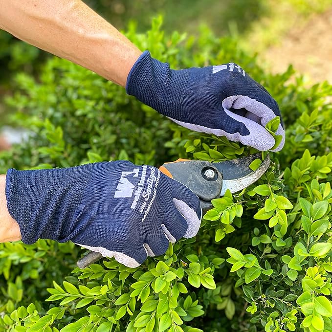 Wells Lamont Women's Sanitized Coated Work and Gardening Gloves, Navy, Medium (419M)