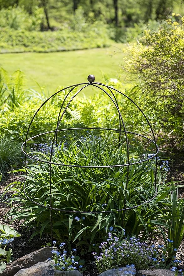 Gardener’s Supply Company Jardin Bird Cage Plant Support | Large Sturdy Grow-Through Steel Flower Trellis Garden Decor | Best for Peonies, Baptisia, Sedum & Other Perennials - 20-1/4" x 26" H