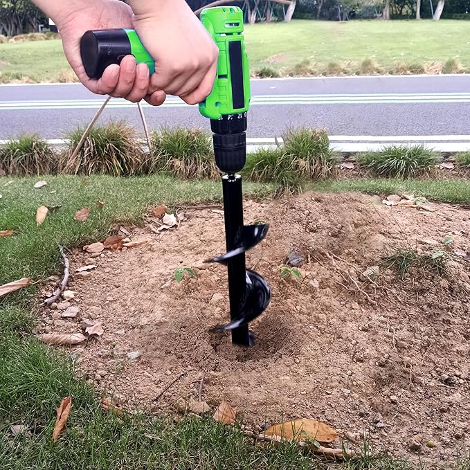 Auger Drill Bit for Planting - 3.5"X16" Heavy-Duty Garden Auger Spiral Drill Bit - Bulb Planter Tool & Auger Post Hole Digger - 3/8" Hex Drive Drill