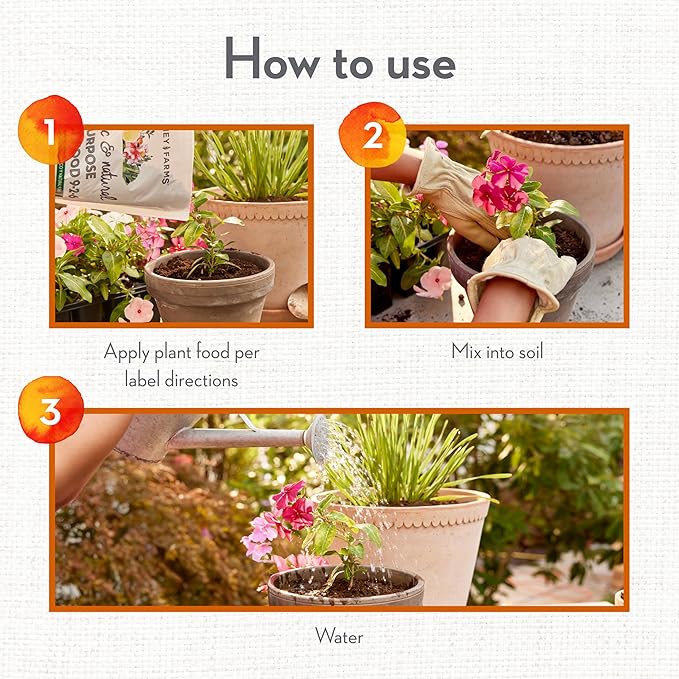 Whitney Farms Organic & Natural All Purpose Plant Food 9-2-6 - Fertilizer for Raised Bed Containers and In-Ground Vegetables, Flowers, Fruits and Herbs - 4 lb.