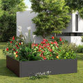 FONTOI Raised Garden Beds Outdoor, 4x4x1ft Divisible Elevated Planter Boxes Outdoor for Planting Plants Vegetables Flowers Herb Fruits, Planter Raised Beds for Gardening with Easy Assembly, Square