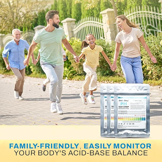 One Step pH Test Strips for Urine & Saliva Testing (4.5-9.0), 100 pH Strips, Test Alkaline & Acid Levels in The Body, Body pH Test Kit, Highly Accurate Results in Seconds, Home Health Tests
