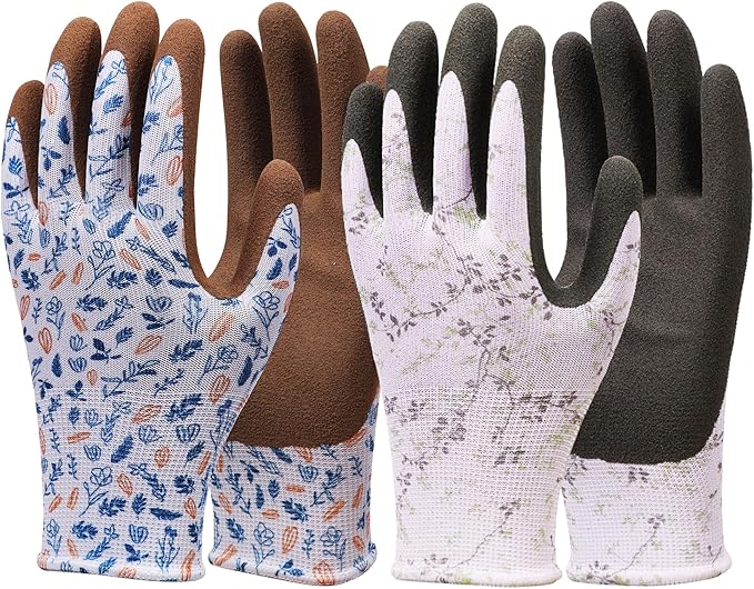 KDK Gardening Gloves for Women and Men, ECO Recycled Polyester Work Gloves with Latex Coating