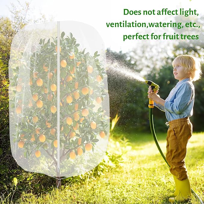 3pcs Garden Fruit Tree Netting with Zipper and Drawstring,5.91*7.22 Ft Bird Insect Mesh Net Cover for Garden Fruit Trees,Blueberry Tomato Strawberry and Plants Protection from Insect Squirrels Birds