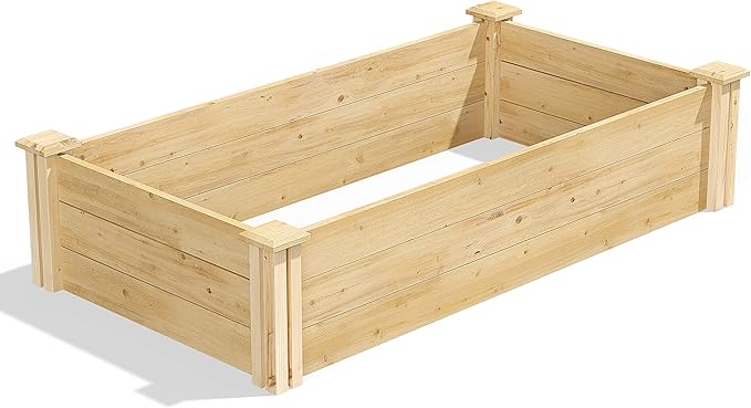 Greenes Fence Classic Cedar Raised Garden Bed, 2' x 4' x 10.5" (1/2" Thick) - Made in USA with North American Cedar