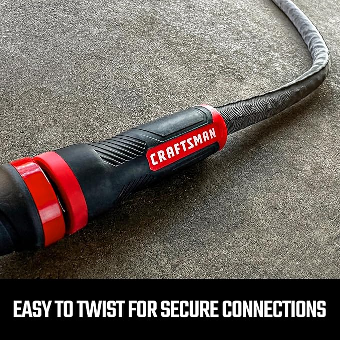CRAFTSMAN ExoShield Heavy-Duty Fabric Hose - Industrial-Grade Lightweight Garden Hose, 50 Feet x 5/8 Inch