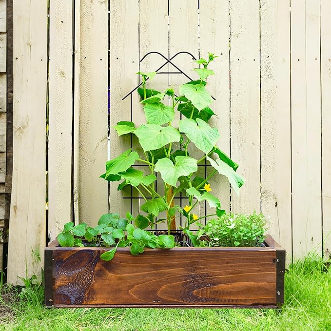 ARIFARO 40" Metal Garden Trellis for Climbing Plants, 4 Pack Large Plant Trellis for Potted Plants, Indoor Outdoor Black Garden Trellis for Vines, Cucumbers, Flowers, 16.5" Wide