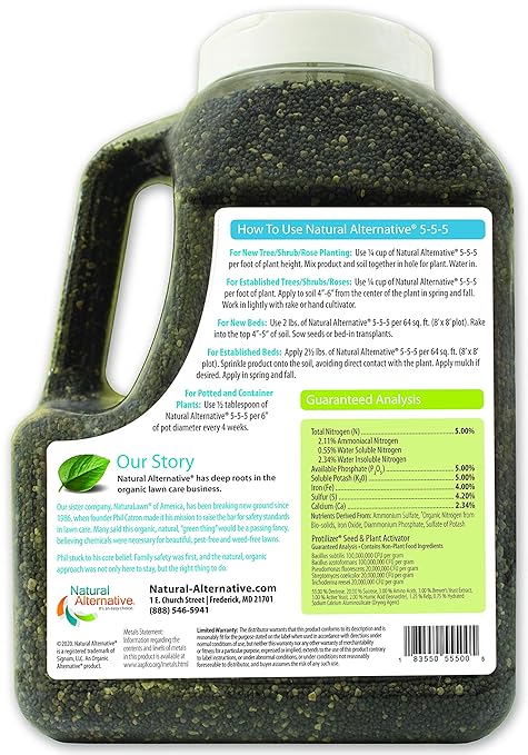 Natural Alternative 5-5-5 All-Purpose Starter Plant Food 6.5lb. Jug (55500)