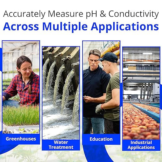 Bluelab Combo Meter for pH, Temperature & Conductivity in Water - Easy Calibration, Digital EC/TDS/PPM Tester for Hydroponics & Indoor Plants (METCOM)