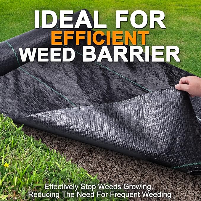 Weed Barrier Landscape Fabric Heavy Duty, 6FT x 100FT Thicken Garden Fabric Weed Mats Cloth, Durable Weed Control Mulch Breathable for Landscaping Weed Blocker Garden Bed Cover