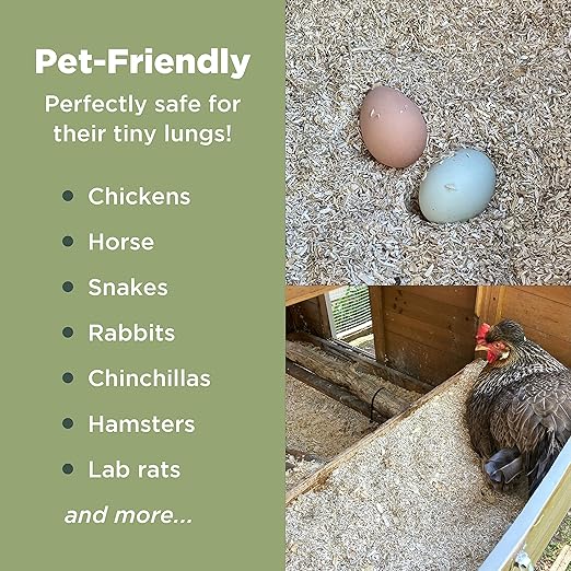 Hemp Chicken and Animal Bedding 8 Lbs of Natural Ground Hurds - Super Absorbent- DUST Free- for Your Chickens, Horse, Rabbit, Reptile, Hamster, Cage Coop or CAT Litter - USA Grown - Carbon Negative