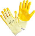 Yellow Gardening Work Gloves (Small) | Nitrile Coating Protection