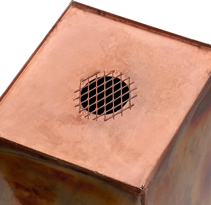 H Potter Tall Copper Planters Set of 2 – Rustic Copper Hammered Stainless Steel Indoor Outdoor Planter with Insert, Drainage, Drip Trays – Large Decorative Floor Planters for Entryway Porch Patio