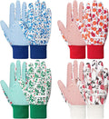 DOFOWORK Gardening Gloves - 4 Pair Garden Gloves for Women, Soft Womens Gardening Gloves Floral Cute Garden Gloves