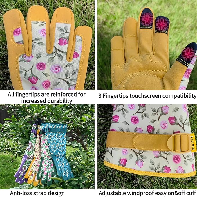 Thorn-proof Gardening and Garden Gloves,Durable Long Rose Yard Work Glove,Gifts for Men Women,Touchscreen