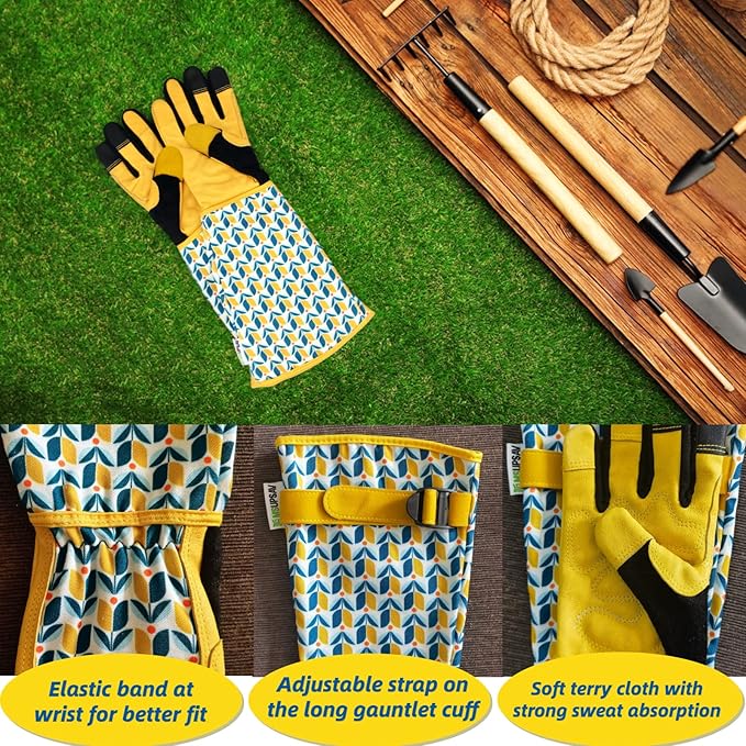 Long Gardening Garden Gloves,Thorn-proof&Puncture Resistance Rose Cactus Gauntlet Glove for Gardener,Gifts