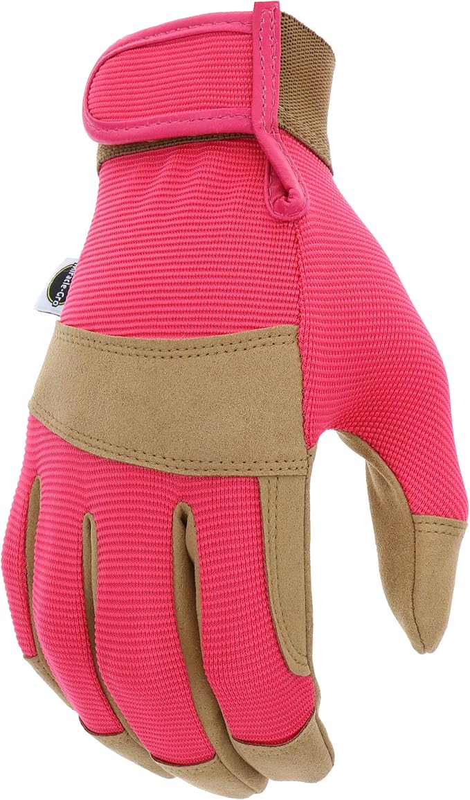 Miracle-Gro MG86205 General Utility Gloves – [Small/Medium], Synthetic Leather Padded Palm Gloves, Spandex Back, Adjustable Hook and Loop Wrist